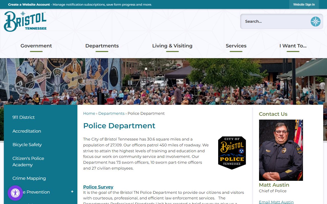 Bristol Residents Directory police department source