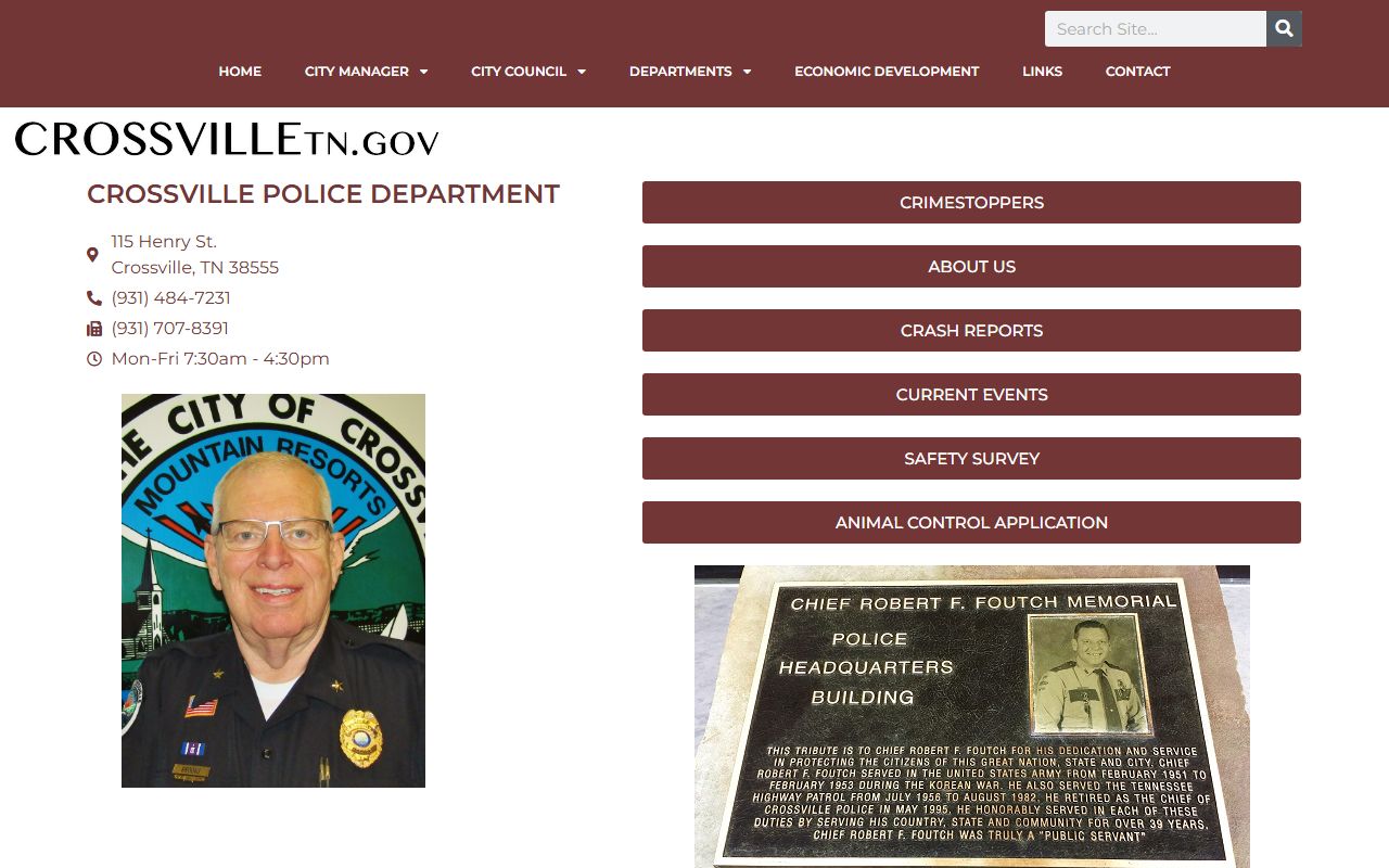 Crossville Residents Directory police department source