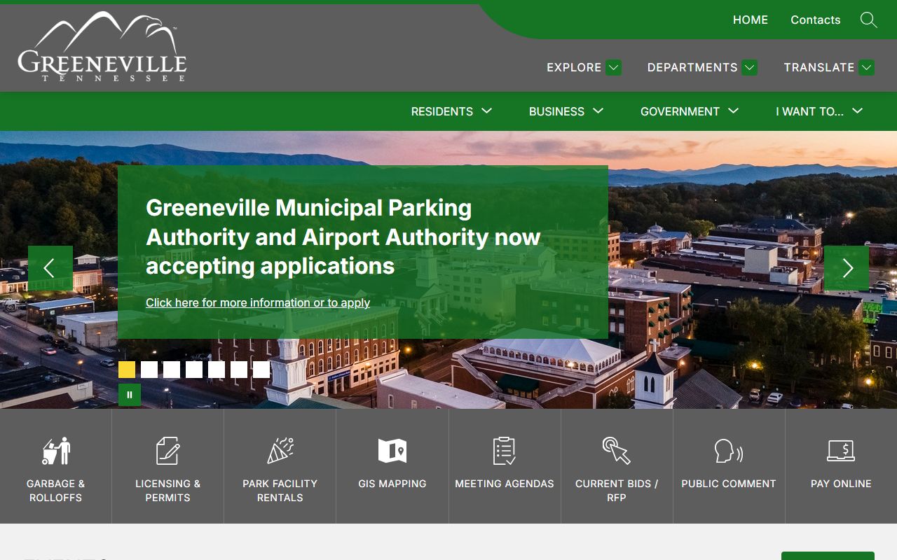 Greeneville Residents Directory town website source