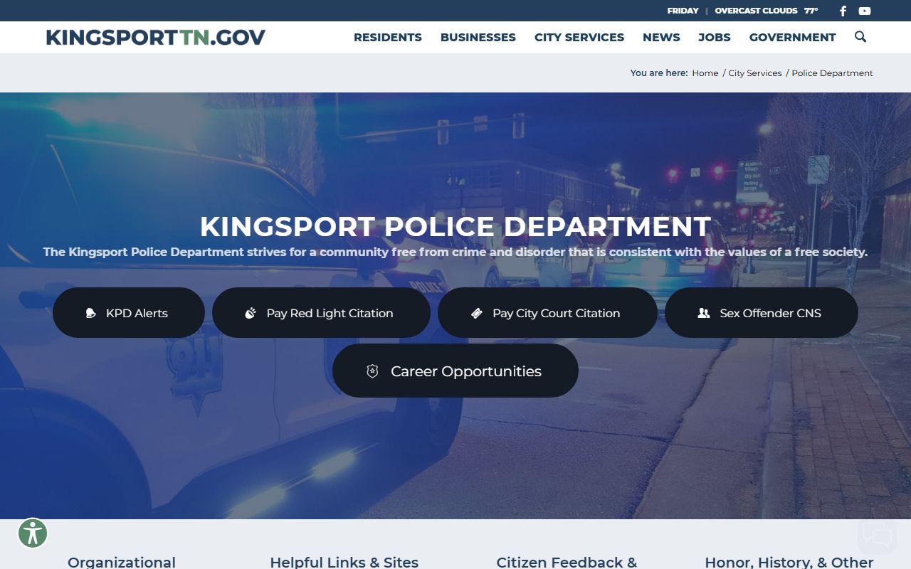 Kingsport Residents Directory police department source