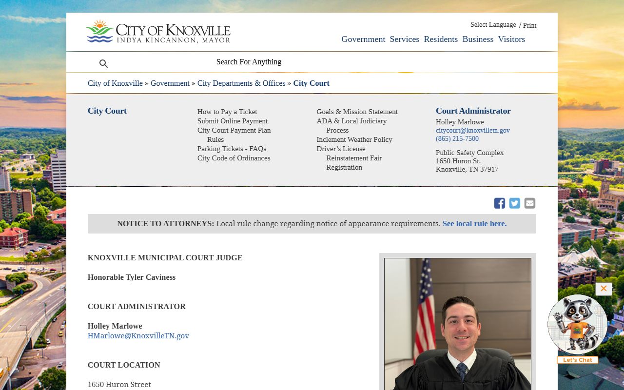 Knoxville Residents Directory city court source