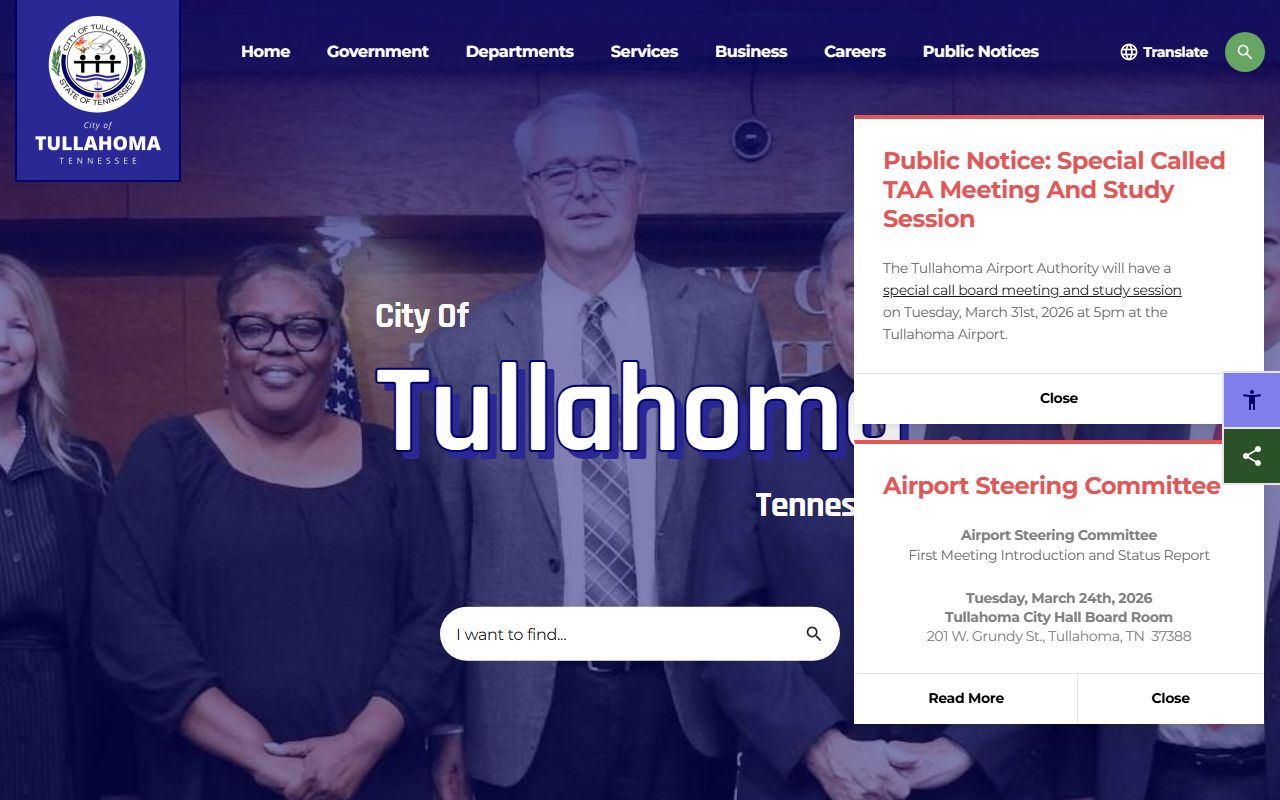 Tullahoma Residents Directory city website source