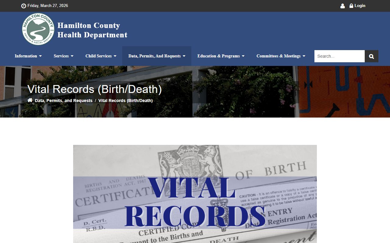Hamilton County Residents Directory vital records