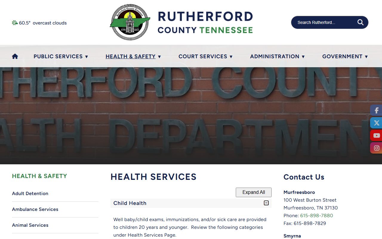 Rutherford County Residents Directory vital records source