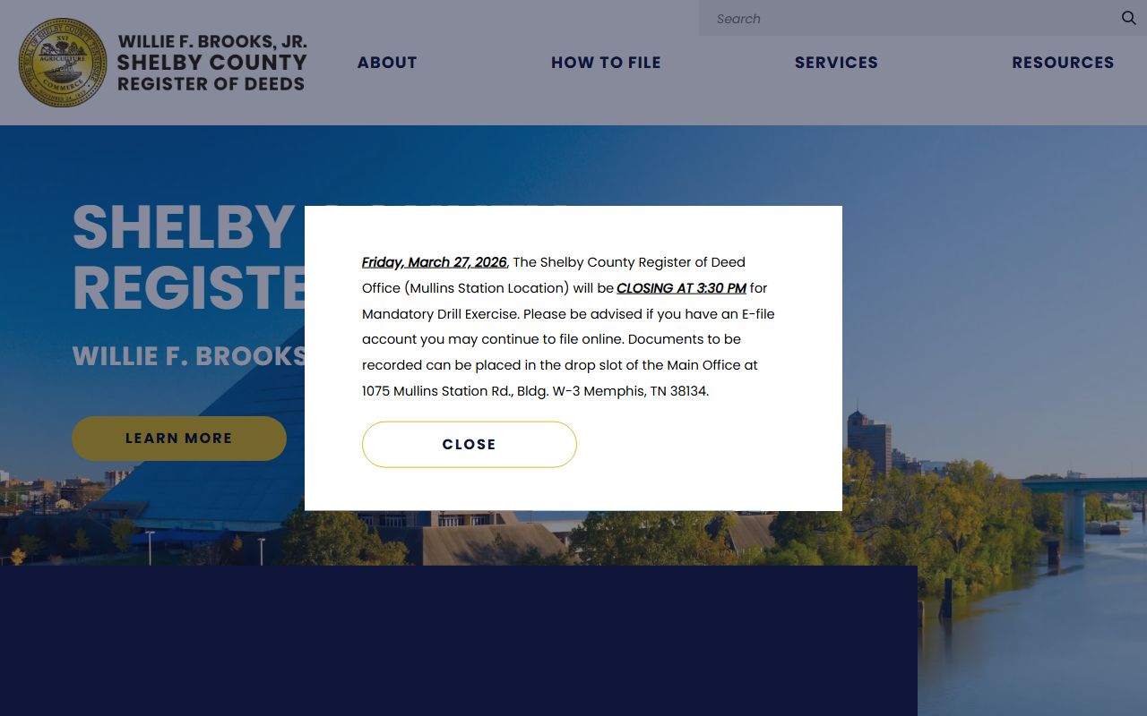 Shelby County Residents Directory property search at the register of deeds