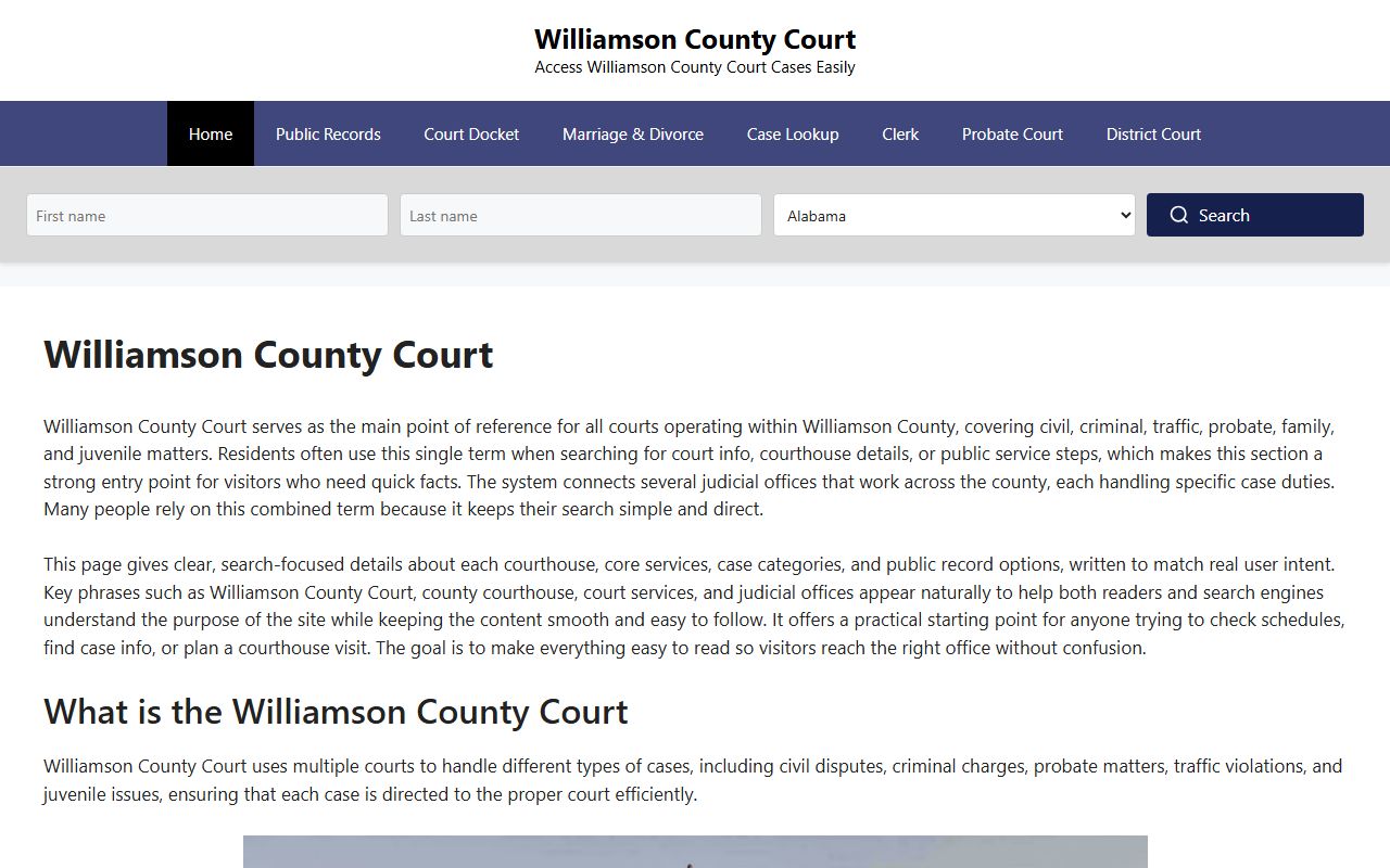 Williamson County Residents Directory court source